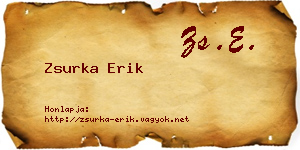 Zsurka Erik névjegykártya